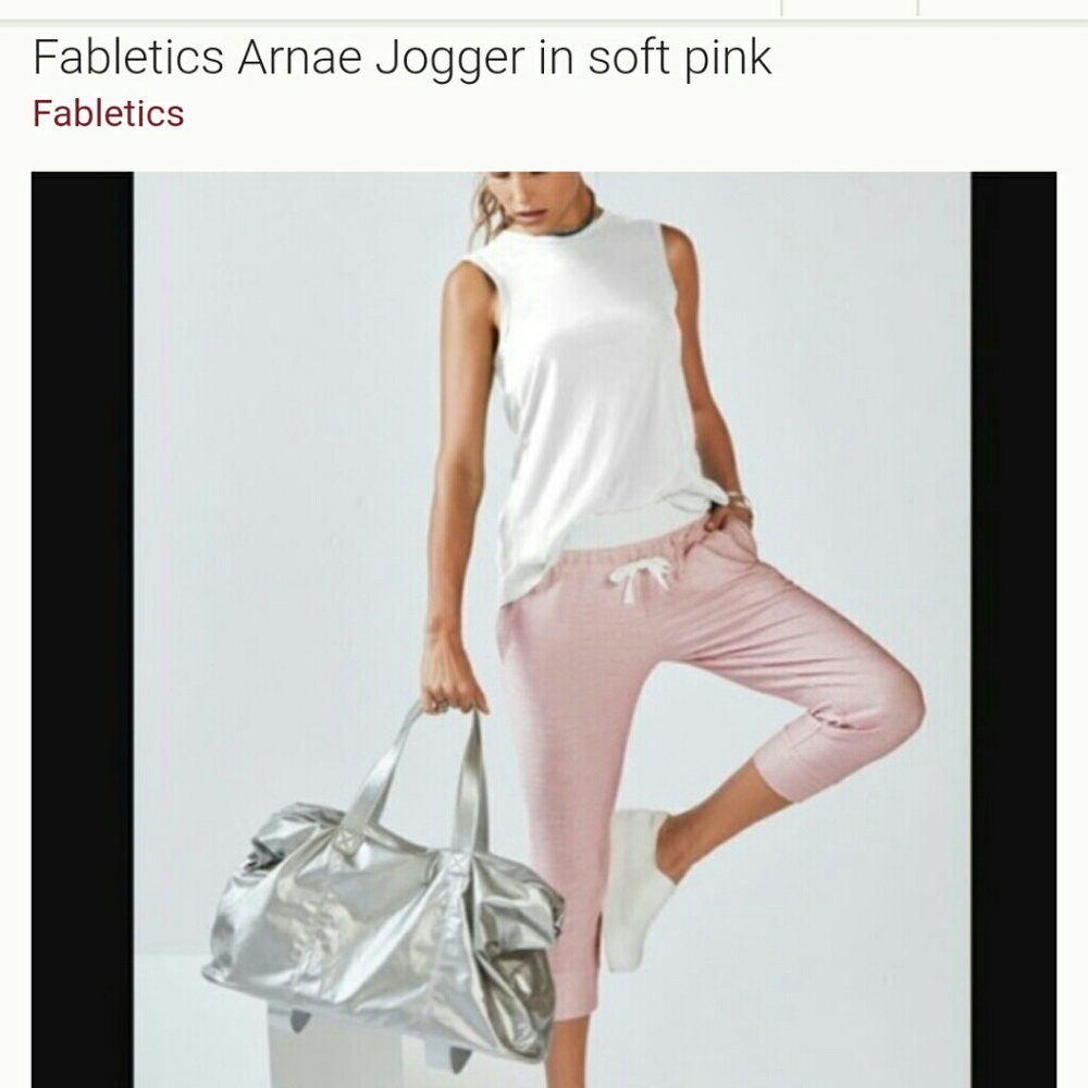 Fabletics size L Arnae jogger in soft pink NWOT
